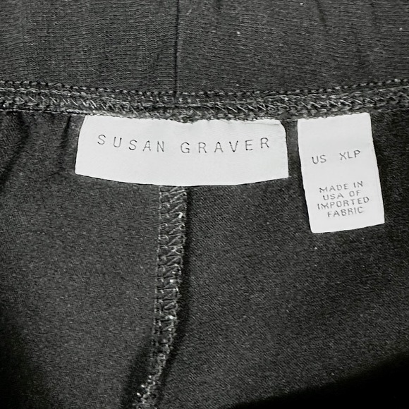 Susan Graver Liquid Knit Black Wide Leg Pull On Pants Womens XLP Petite Plus - Picture 5 of 8
